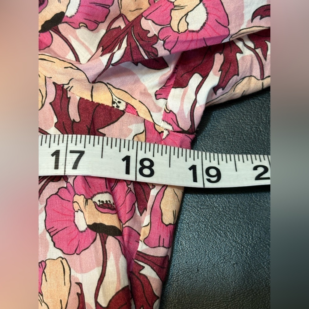 J. Crew Liberty Fabric Pink Floral Smocked Long Sleeve Top Button Back XS - Picture 9 of 11
